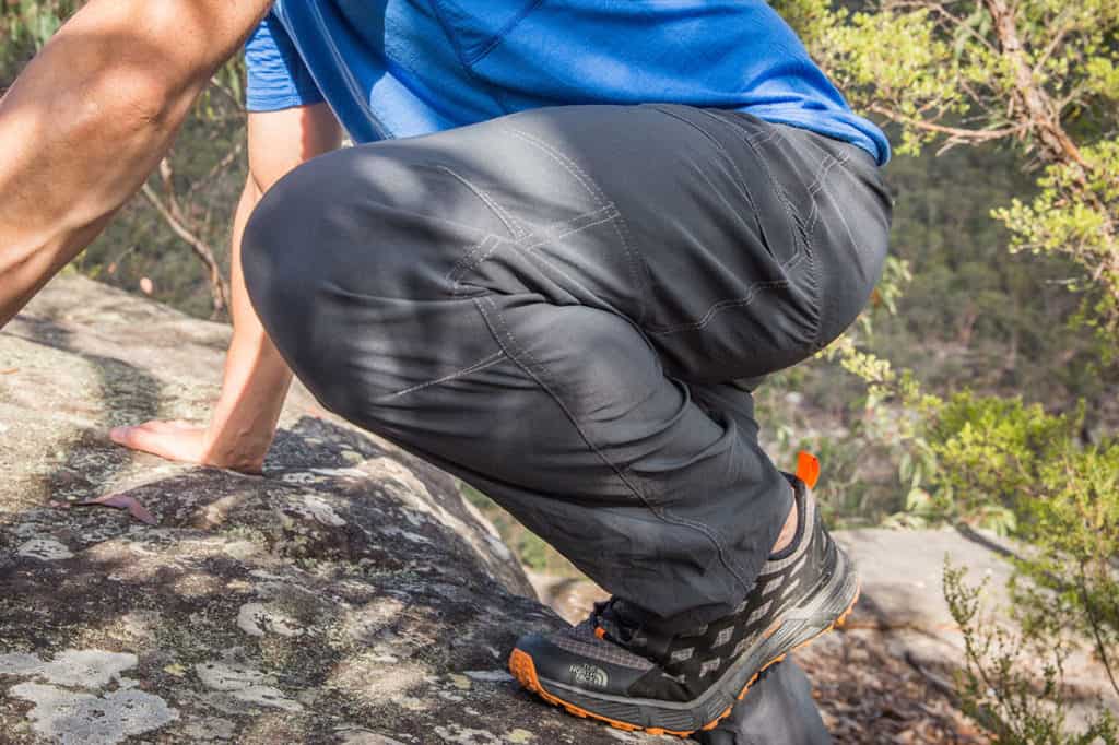 Rock on! The stretch fabric works a treat when doing a bit of rock scrambling. Pic:©Richard McGibbon
