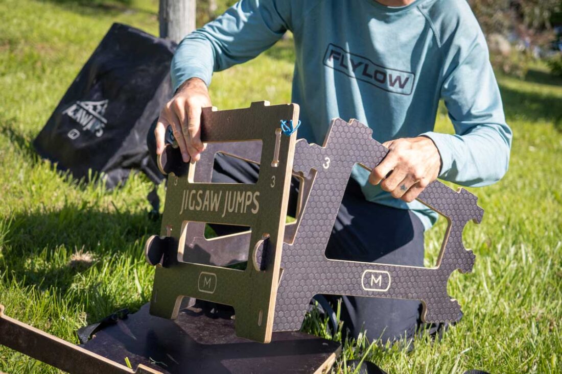 Takeoff to the moon with jigsaw jumps Tyres and Soles